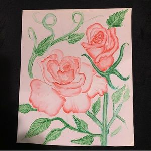 Beginner Art Work, unframed rough art acrylic paints